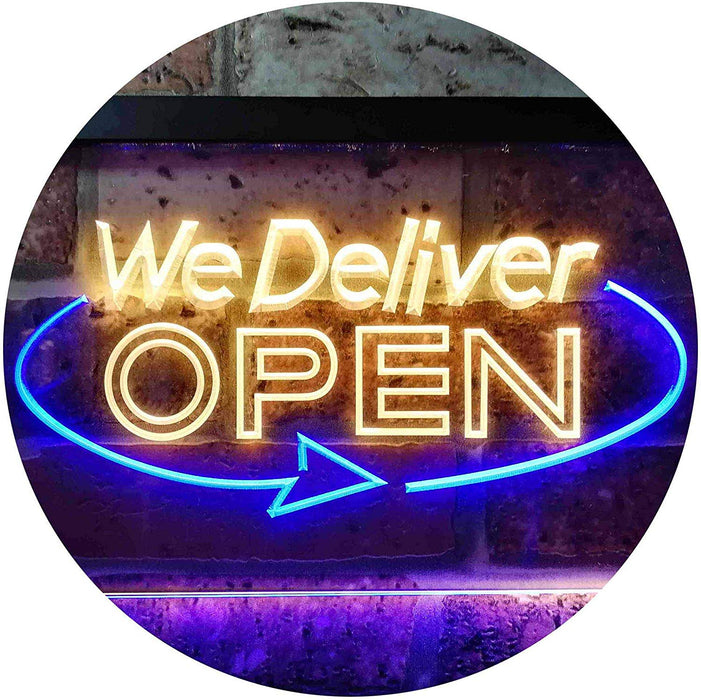 Open Delivery We Deliver LED Light Sign - Way Up Gifts