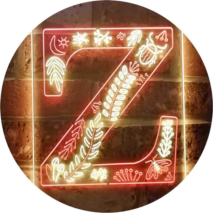 Family Name Letter Z Monogram Initial LED Light Sign - Way Up Gifts