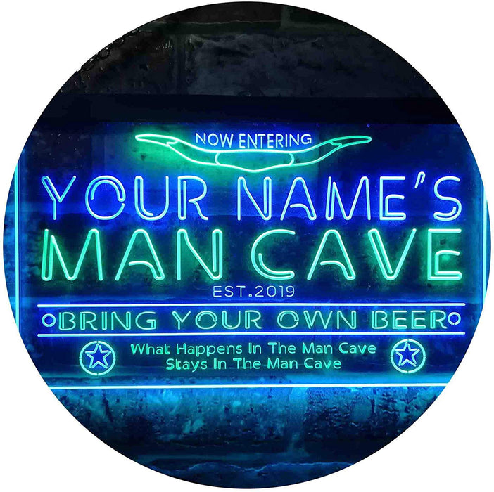 Personalized Western Theme Man Cave LED Light Sign - Way Up Gifts
