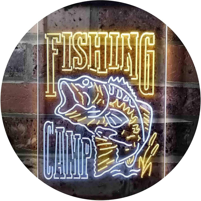 Fishing Camp Fish Cabin Decor LED Light Sign - Way Up Gifts