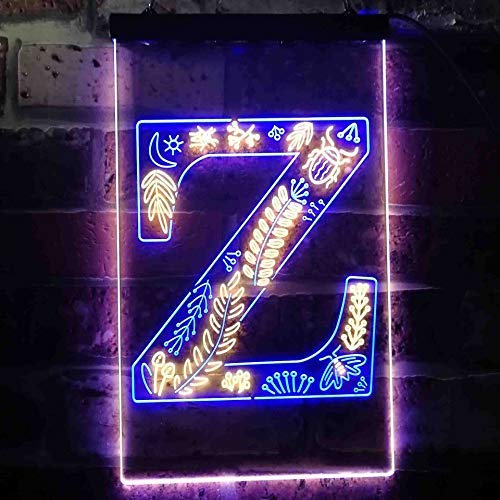 Family Name Letter Z Monogram Initial LED Light Sign - LED Gift Works