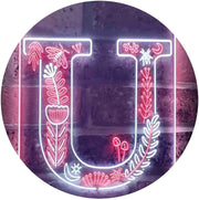 Family Name Letter U Monogram Initial LED Light Sign - LED Gift Works