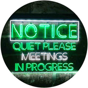 Quiet Please Meeting in Progress LED Light Sign - LED Gift Works