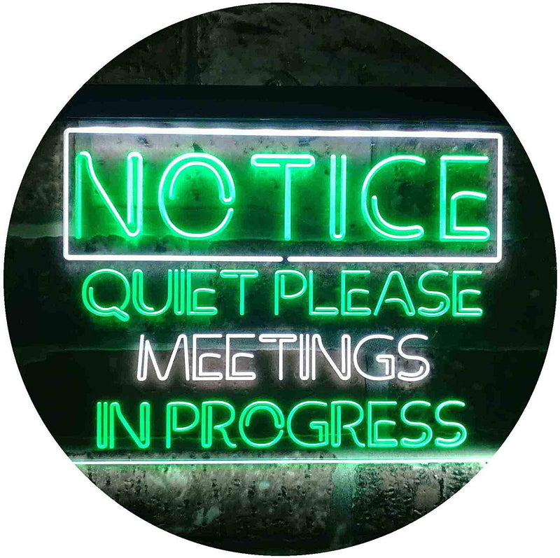 Quiet Please Meeting in Progress LED Light Sign - LED Gift Works
