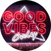 Good Vibes Only Triangle LED Light Sign - LED Gift Works