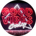 Good Vibes Only Triangle LED Light Sign - Way Up Gifts