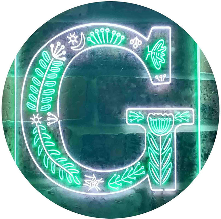 Family Name Letter G Monogram Initial LED Light Sign - Way Up Gifts