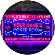 Personalized Poker Room Bar LED Light Sign - LED Gift Works