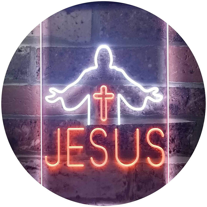 Jesus Saves Cross Church LED Light Sign - Way Up Gifts