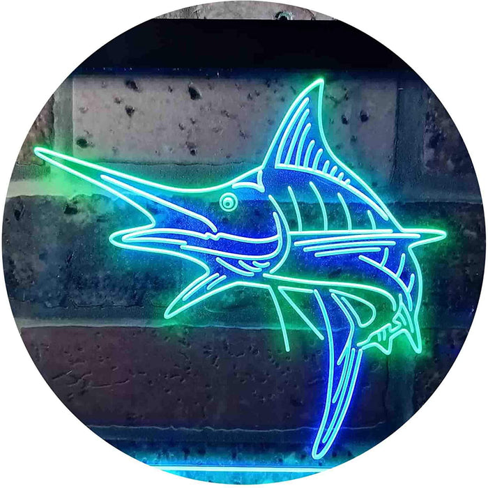 Deep Sea Fishing Blue Marlin Fish LED Light Sign - Way Up Gifts