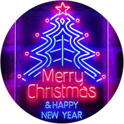 Merry Christmas Happy New Year LED Light Sign - LED Gift Works