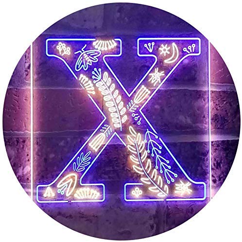 Family Name Letter X Monogram Initial LED Light Sign - Way Up Gifts