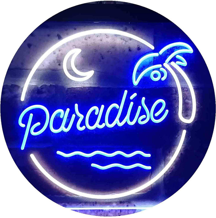 Beach Palm Tree Paradise Island LED Light Sign - Way Up Gifts