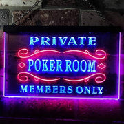 Private Poker Room Members Only LED Light Sign - LED Gift Works