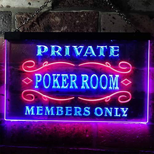 Private Poker Room Members Only LED Light Sign - Way Up Gifts