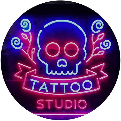 Skull Tattoo Studio LED Light Sign - LED Gift Works
