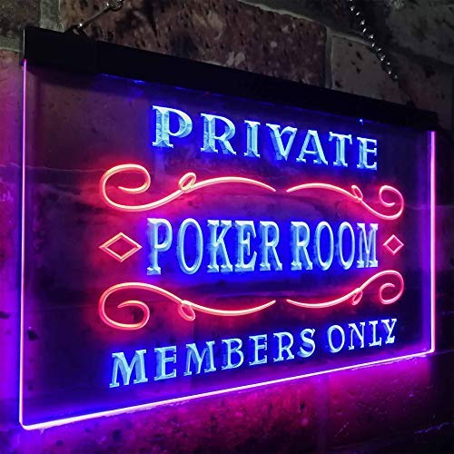 Private Poker Room Members Only LED Light Sign - LED Gift Works