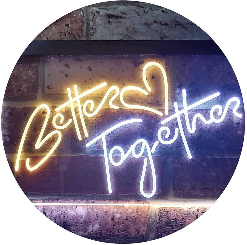 Love Heart Better Together LED Light Sign - LED Gift Works