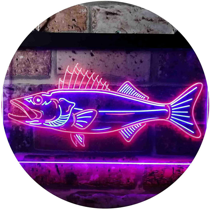 Walleye Fish Fishing Bait Store LED Light Sign - Way Up Gifts