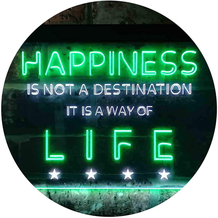 Happiness is a Way of Life Quotes Bedroom Decor LED Light Sign - Way Up Gifts
