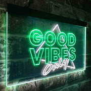 Good Vibes Only Triangle LED Light Sign - LED Gift Works