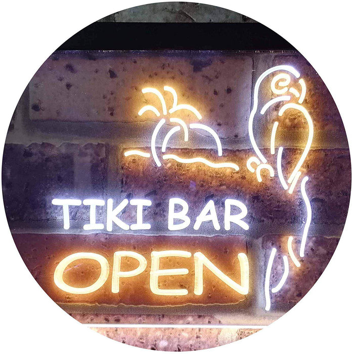 Parrot Tiki Bar Open LED Light Sign - Way Up Gifts
