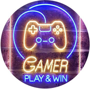 Gamer Play Win Game Room LED Light Sign - LED Gift Works