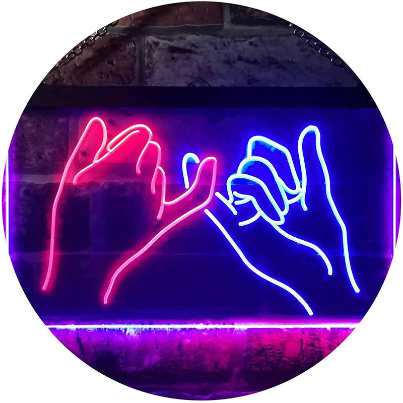 Pinky Swear Promise Cute Room Decor LED Light Sign - LED Gift Works