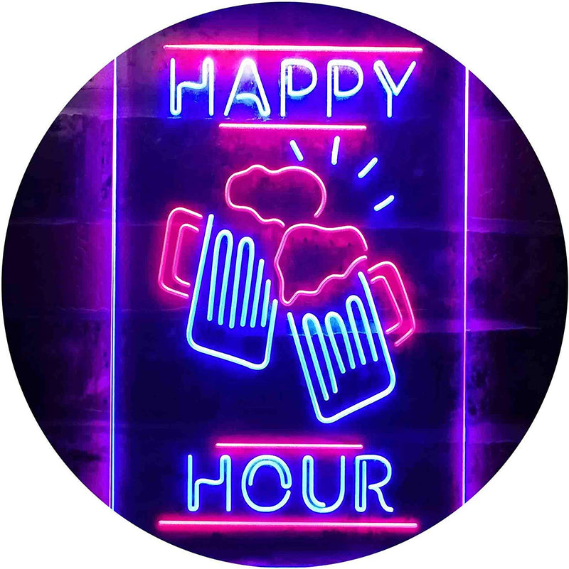 Beer Mugs Cheers Happy Hour LED Light Sign - LED Gift Works