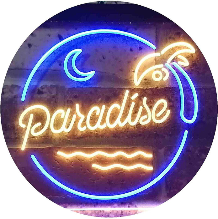 Beach Palm Tree Paradise Island LED Light Sign - Way Up Gifts