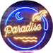 Beach Palm Tree Paradise Island LED Light Sign - Way Up Gifts
