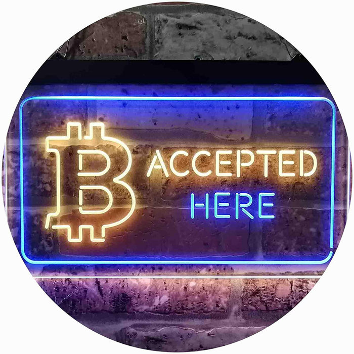 Bitcoin Accepted Here LED Light Sign - Way Up Gifts
