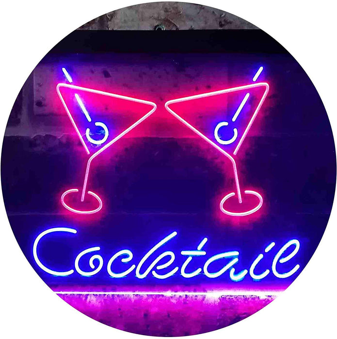 Cocktail Glasses Bar LED Light Sign - Way Up Gifts