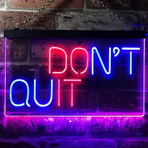 Don't Quit Do It Positive Quote Wall Decor LED Light Sign - Way Up Gifts
