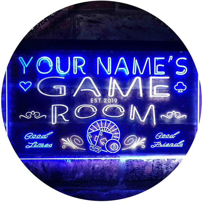 Personalized Game Room LED Light Sign - Way Up Gifts
