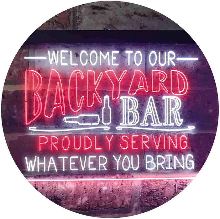 Backyard Bar Welcome Home Bar LED Light Sign - Way Up Gifts