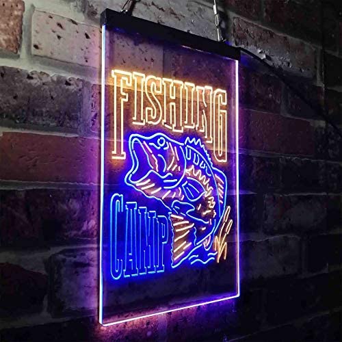 Fishing Camp Fish Cabin Decor LED Light Sign - Way Up Gifts