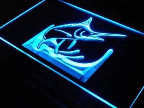 Deep Sea Blue Marlin LED Light Sign - Way Up Gifts