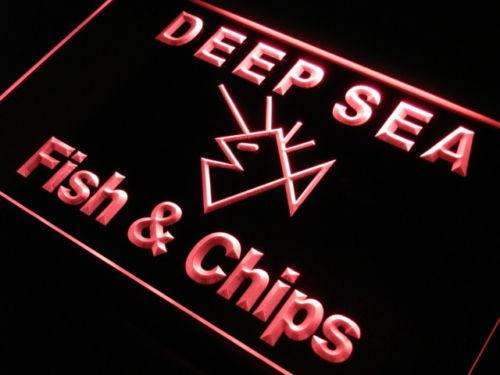 Deep Sea Fish and Chips LED Light Sign - Way Up Gifts