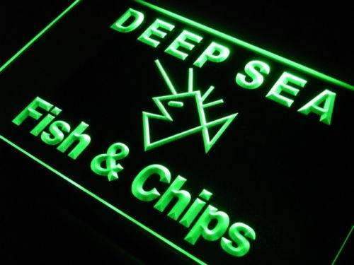 Deep Sea Fish and Chips LED Light Sign - Way Up Gifts