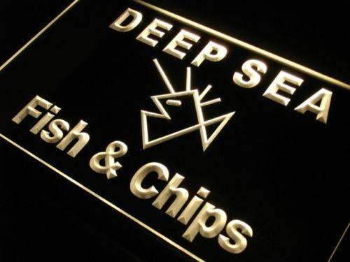 Deep Sea Fish and Chips LED Light Sign - LED Gift Works