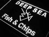 Deep Sea Fish and Chips LED Light Sign - Way Up Gifts