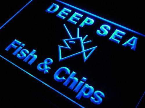 Deep Sea Fish and Chips LED Light Sign - Way Up Gifts
