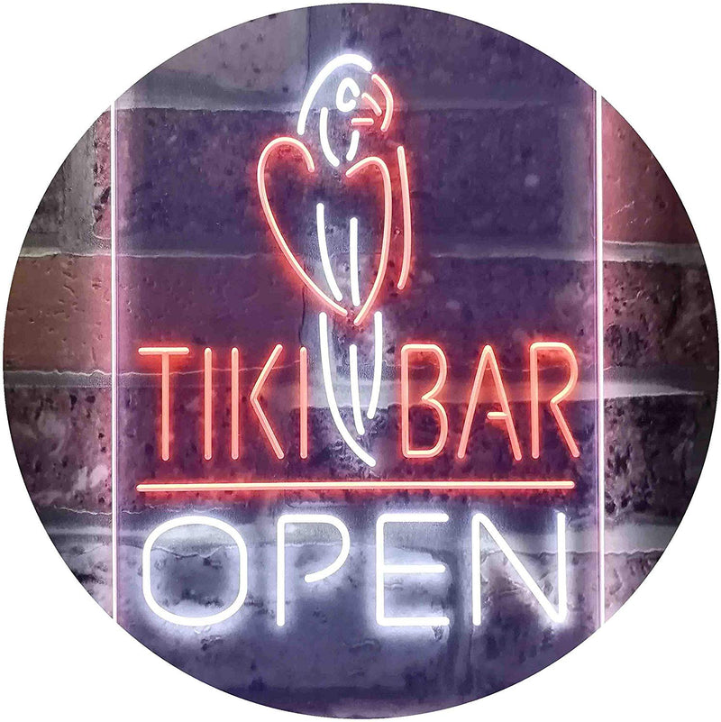 Parrot Tiki Bar Open LED Light Sign - LED Gift Works