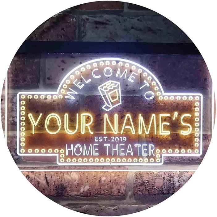 Personalized Movie Room Home Theater LED Light Sign - Way Up Gifts