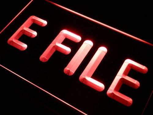 E File Tax Services LED Light Sign - LED Gift Works