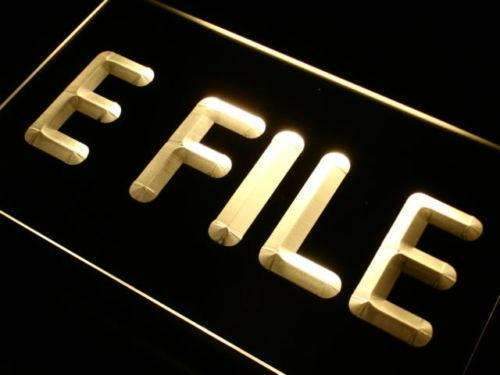 E File Tax Services LED Light Sign - LED Gift Works