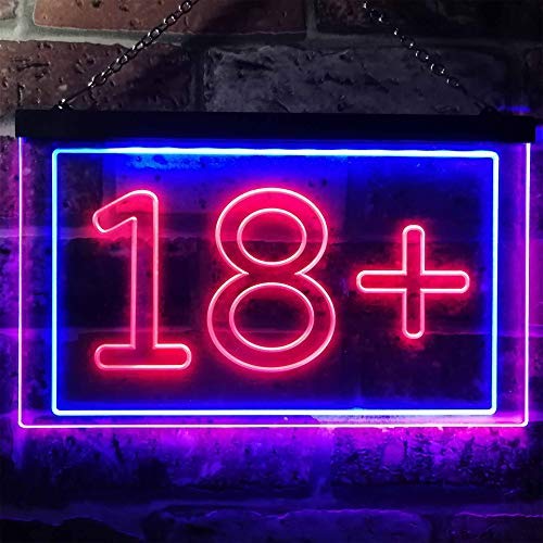 Adults Only 18+ LED Light Sign - LED Gift Works