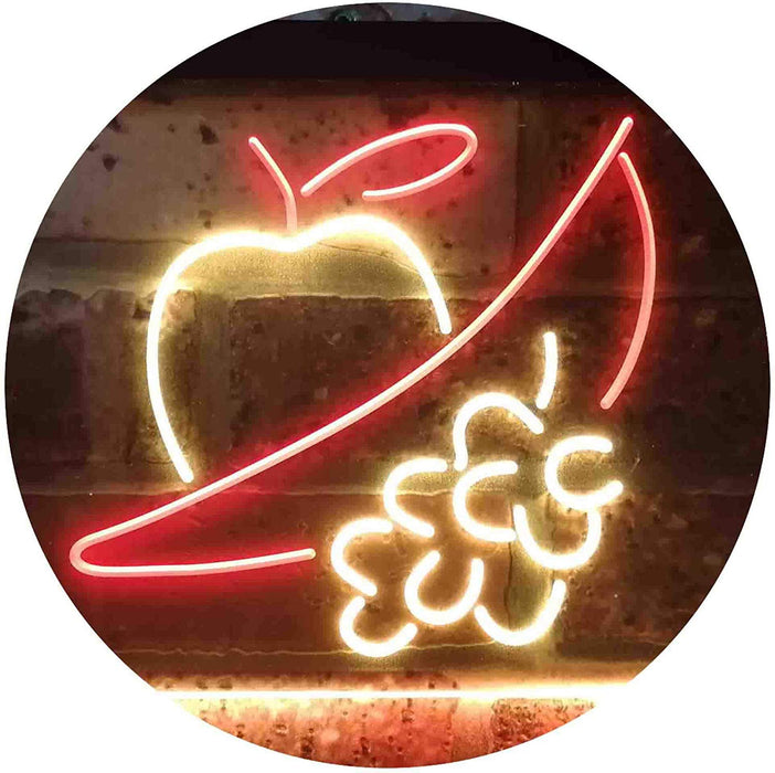 Apple Grapes Banana Grocery Fruit LED Light Sign - Way Up Gifts