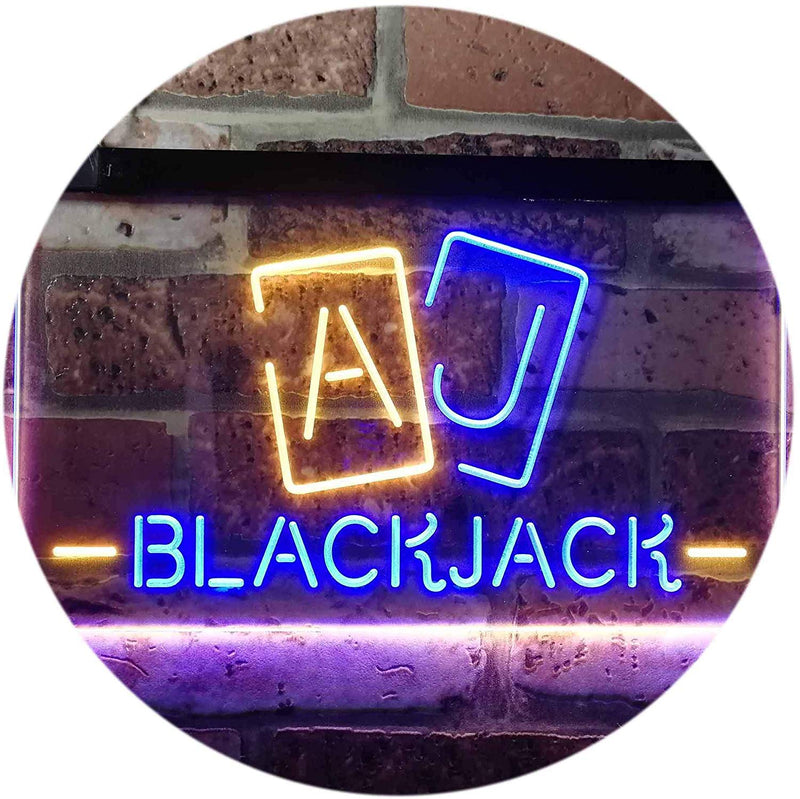Poker Blackjack LED Light Sign - LED Gift Works